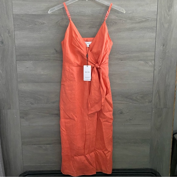 Reiss Dresses & Skirts - Reiss Esme Linen Tie Side Midi Dress NWT 2